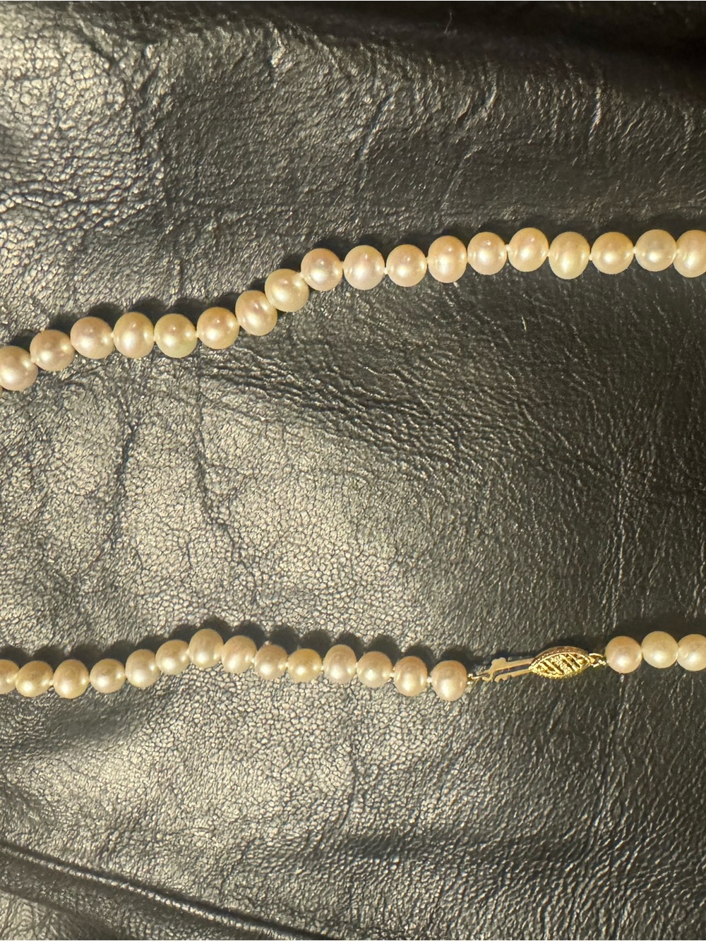 Vintage Cultured Pearl Necklace 10K Yellow Gold Clasp 16.5" Strand 26.3g